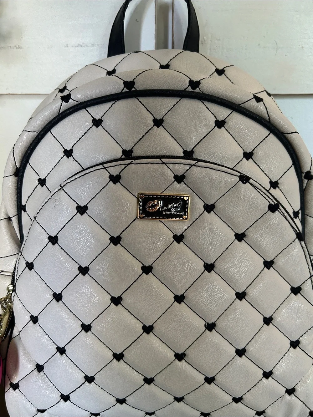 Luv Betsey Betsey Johnson Quilted Backpack w/ Keychain